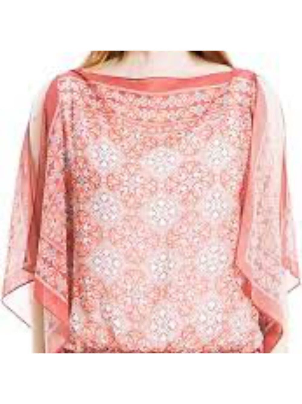 Max Studio Printed Flutter Sleeve Blouse